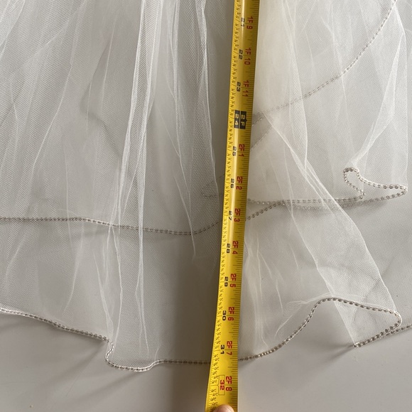Two Tier Bridal Wedding Veil with Rhinestone Edging